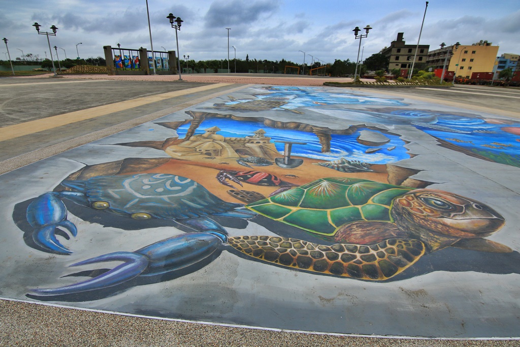 台中地景3D彩繪,頂魚寮公園