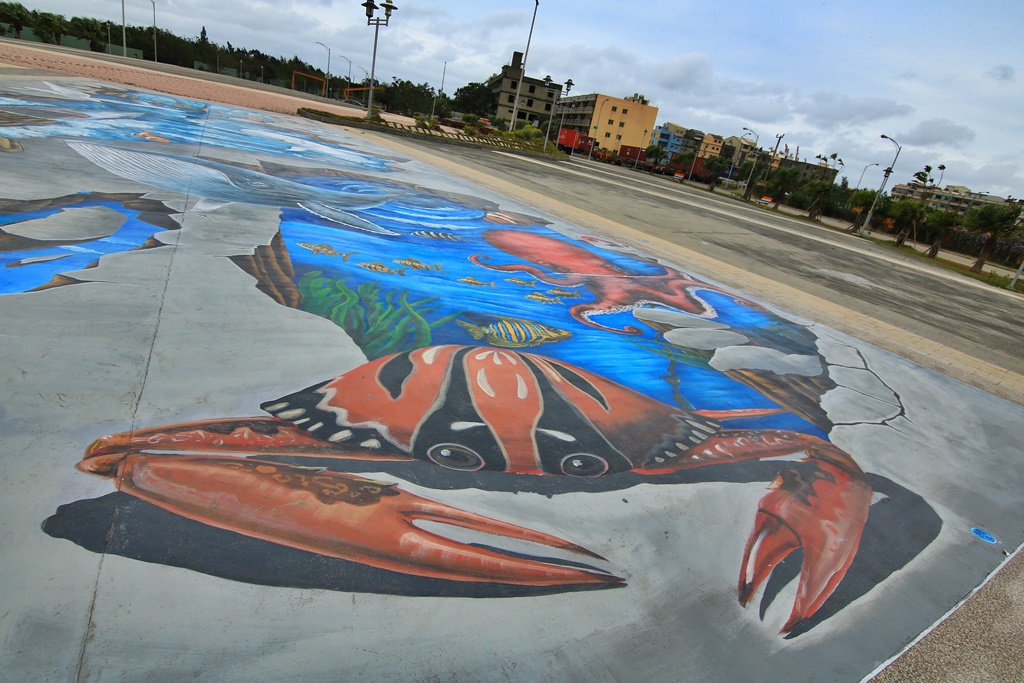 台中地景3D彩繪,頂魚寮公園