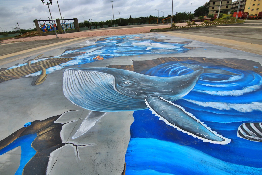 台中地景3D彩繪,頂魚寮公園