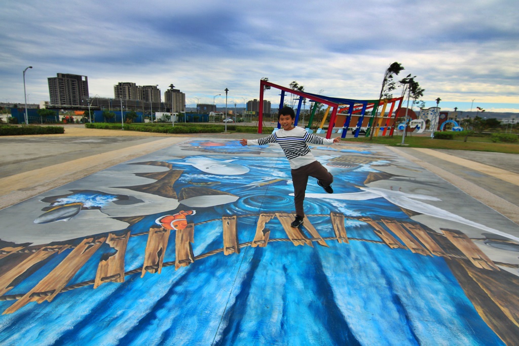 台中地景3D彩繪,頂魚寮公園