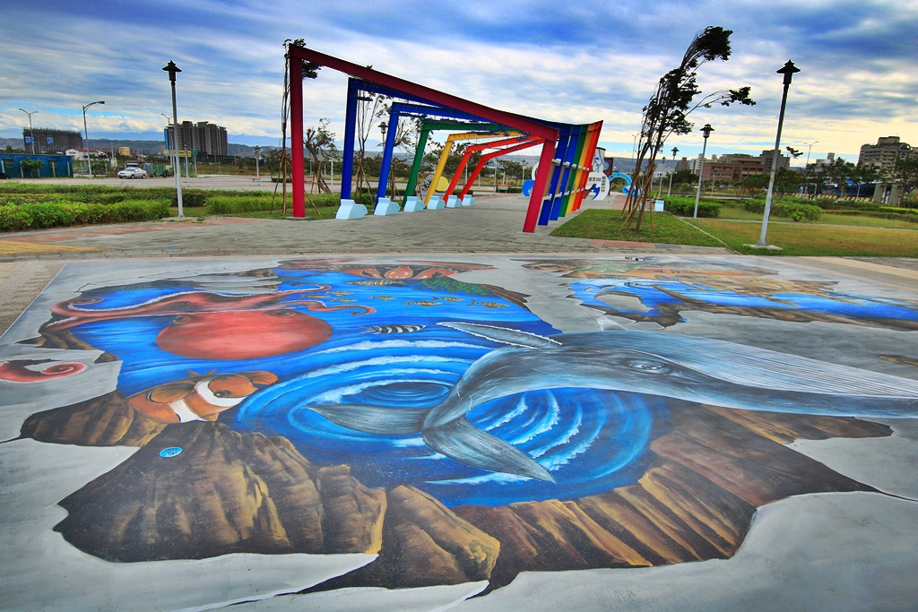 台中地景3D彩繪,頂魚寮公園